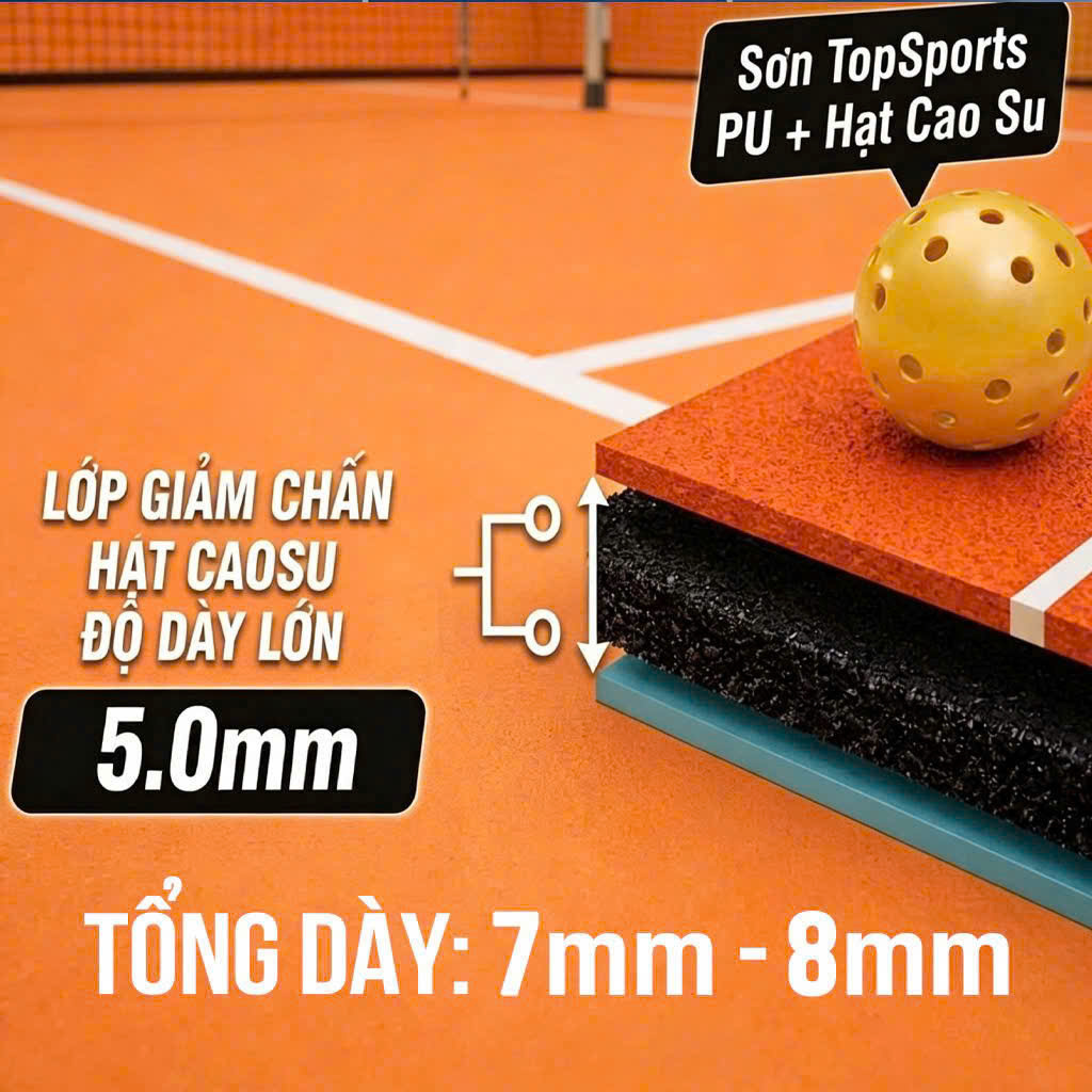 Sơn pickleball dày trên 5.0mm 